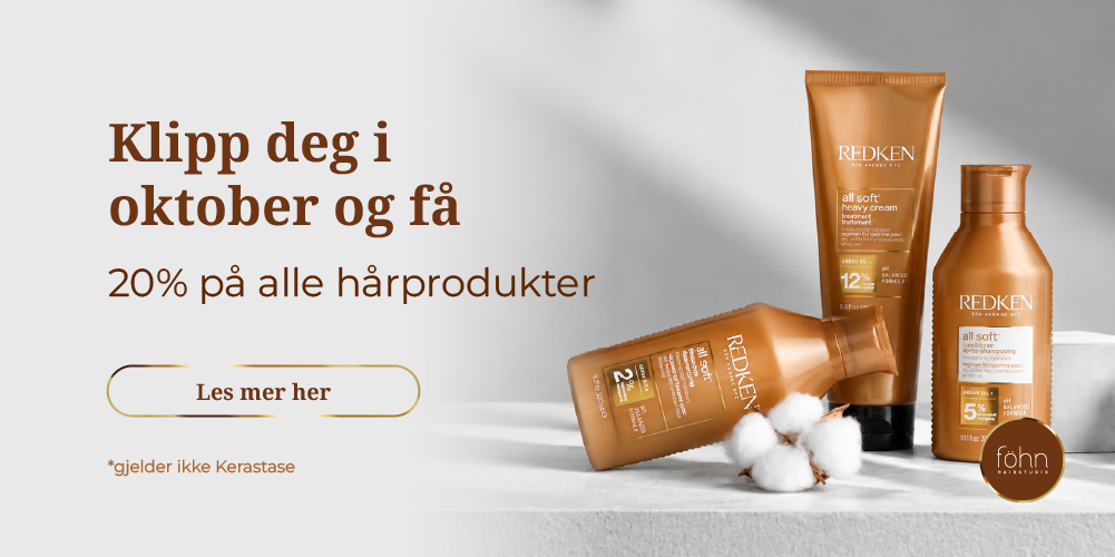 Klipp deg i oktober og få 20% på hårprodukter