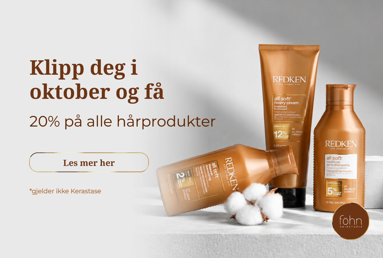 Klipp deg i oktober og få 20% på hårprodukter