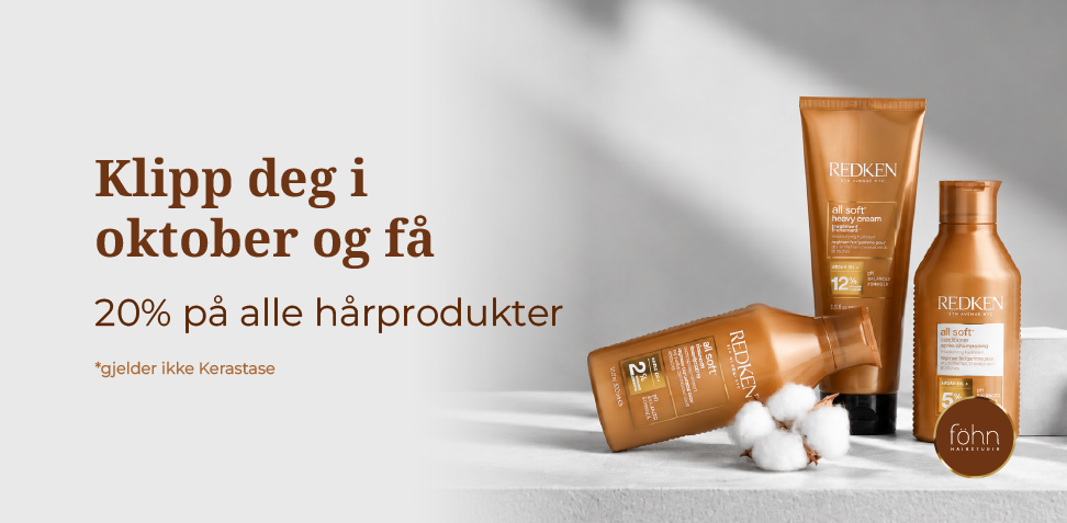 Klipp deg i oktober og få 20% på hårprodukter